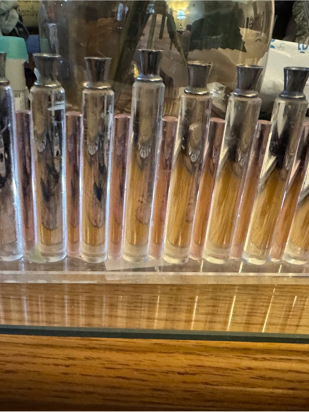 Modern Silver-Tone Cylinder Vases Menorah